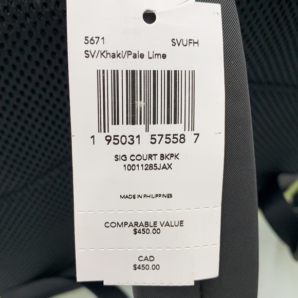 COACH NWT COURT BACKPACK IN SIGNATURE CANVAS KHAKI PALE LIME COLOR - Picture 16 of 16